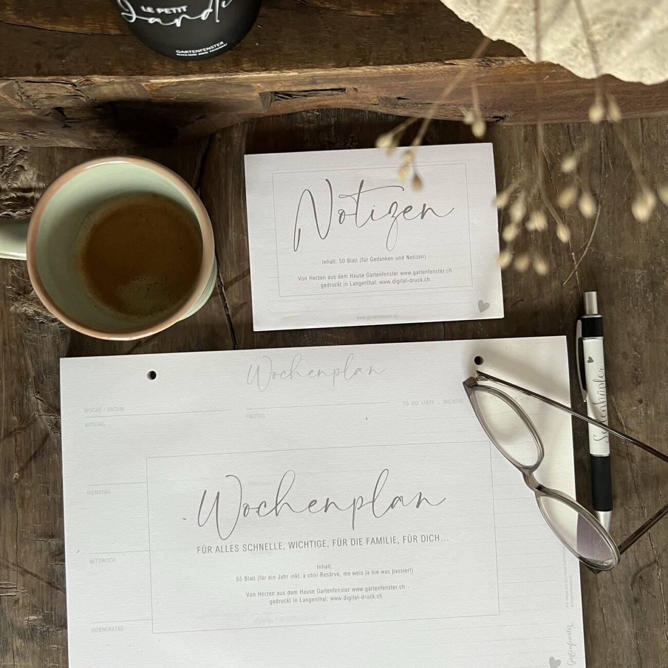 Gartenfenster Wochenplan A4 Eigenlabel