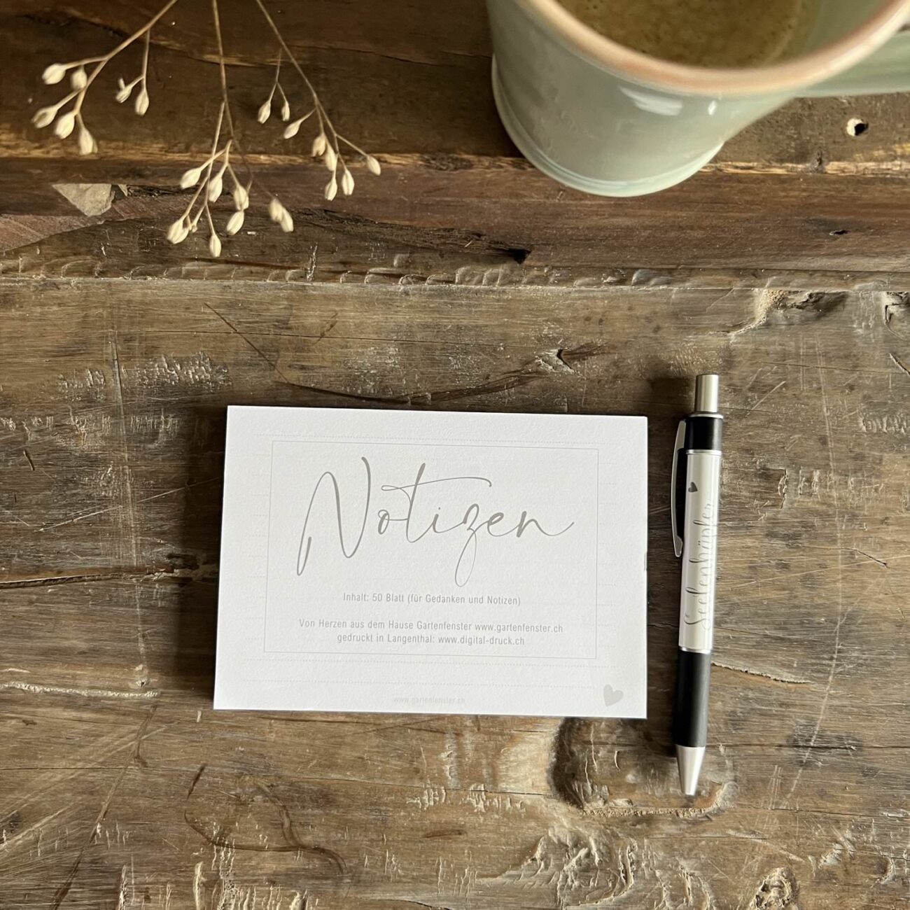 Gartenfenster Notizblöckli A6 Eigenlabel