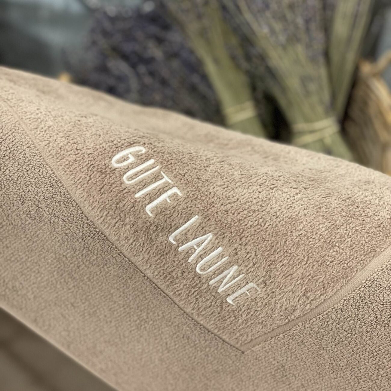 Fussmatte Gute Laune – Taupe