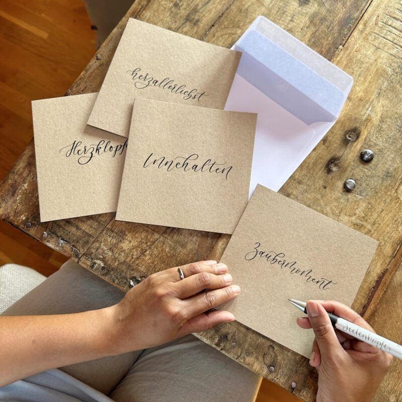 Gartenfenster Karte aus Graspapier, diverse Sujet