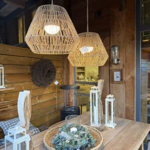 Outdoor Hängelampe Sisal-Schnur beige