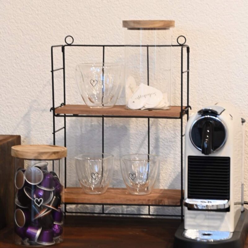 Kleines Regal aus Holz/Metall