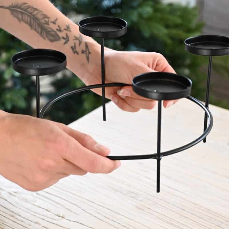 Kerzengestell Metall schwarz für Kerzendurchmesser 5 cm