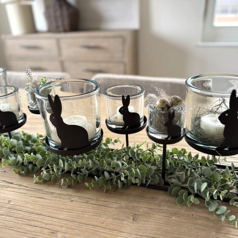 Metall Hasen in 3 Grössen für unter Gläser - Apero-Kerzen-Ständer Gartenfenster